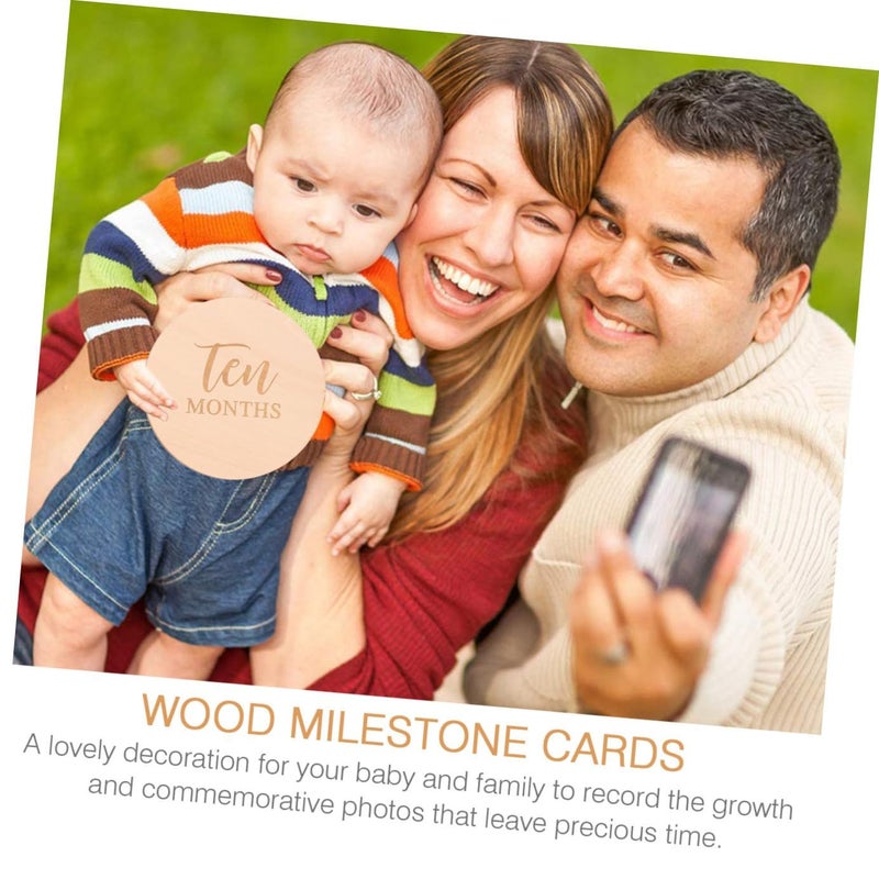 14 Pieces Wooden Milestone Discs Photography Props Safe Odorless Skin Friendly For Celebration - Image 5