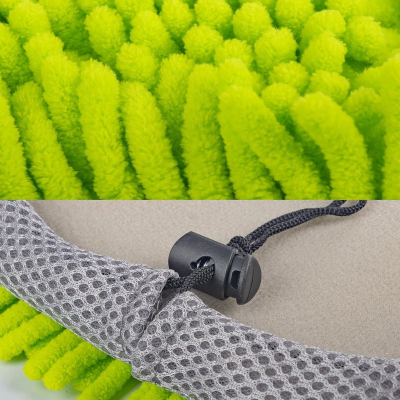 Bemece 2 Pieces Chenille Mop Heads for Car Cleaning - Microfibre Mittens, Scratch Free, Strong Absorbent, Green - Image 4