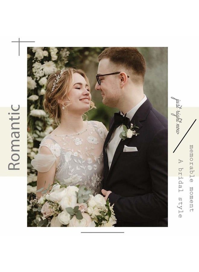 Catery Pearl Bridal Headband Silver Leaf Hair Vine Wedding Head Piece Crystal Hairpieces Accessories for Brides and Women - Image 5