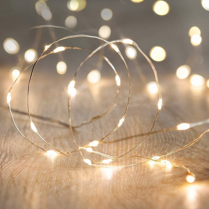 ANJAYLIA LED Fairy String Lights, 26Ft 80leds Firefly String Lights Battery Operated Garden Home Party Wedding Festival Decorations Crafting Lights, Warm White - Image 1