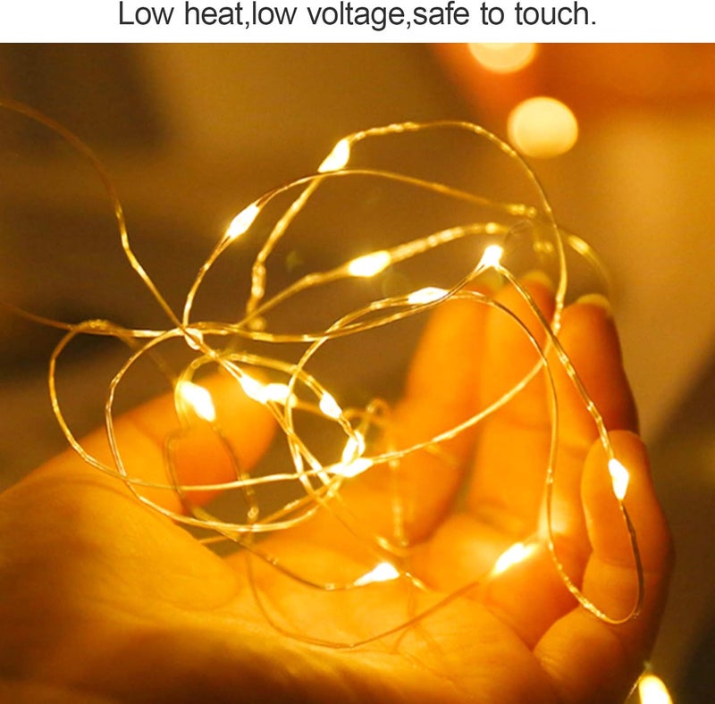 ANJAYLIA LED Fairy String Lights, 26Ft 80leds Firefly String Lights Battery Operated Garden Home Party Wedding Festival Decorations Crafting Lights, Warm White - Image 3