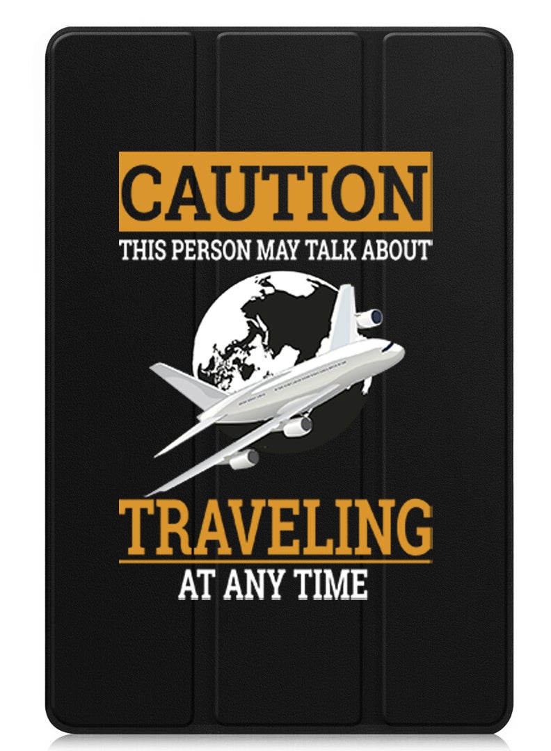 Theodor Protective Flip Case For Huawei MatePad 11.5 S (2024) With Trifold Stand Auto Wake Sleep Shockproof Cover Caution Travelling at anytime - Image 1