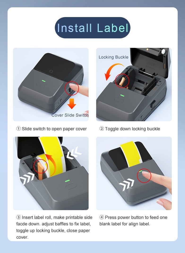 Joshberg Label Maker Machine with Tape, Thermal Label Printer Easy to Use for Office, Home, Business - Image 4