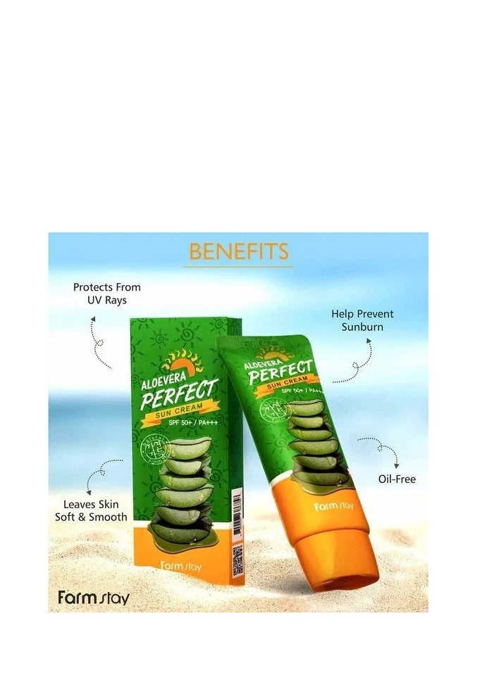 FARMSTAY Aloevera Perfect Sun Cream 70G - Image 3