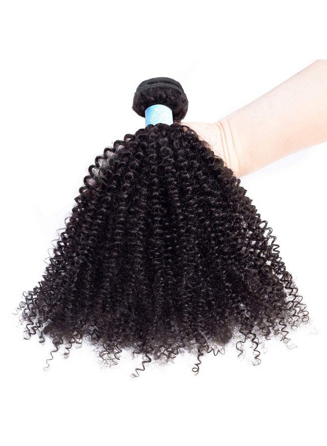 BLY 7A Mongolian Afro Kinky Curly Human Hair Single Bundle 10 Inch Unprocessed Hair Weave Weft Big Hair For African American Women Natural Color - Image 3