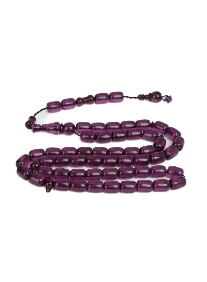 R.S Polish Amber Dust Prayer Beads, Barrel Shape, 51 Black Beads - Image 4