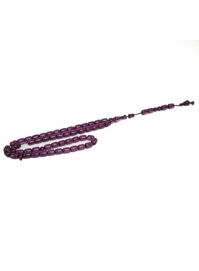 R.S Polish Amber Dust Prayer Beads, Barrel Shape, 51 Black Beads - Image 5