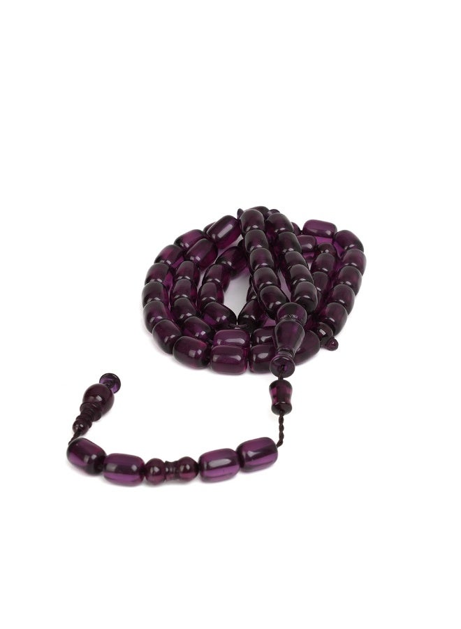 R.S Polish Amber Dust Prayer Beads, Barrel Shape, 51 Black Beads - Image 2