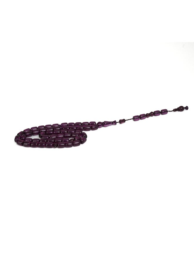R.S Polish Amber Dust Prayer Beads, Barrel Shape, 51 Black Beads - Image 1