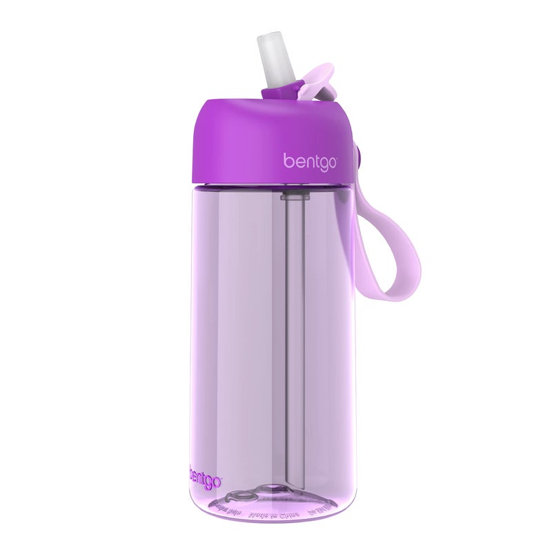 Bentgo Kids Water Bottle - New & Improved 2023 Leak-Proof  BPA-Free 15 oz. Cup for Toddlers & Children - Flip-Up Safe-Sip Straw for School  Sports  Daycare  Camp & More (Purple)