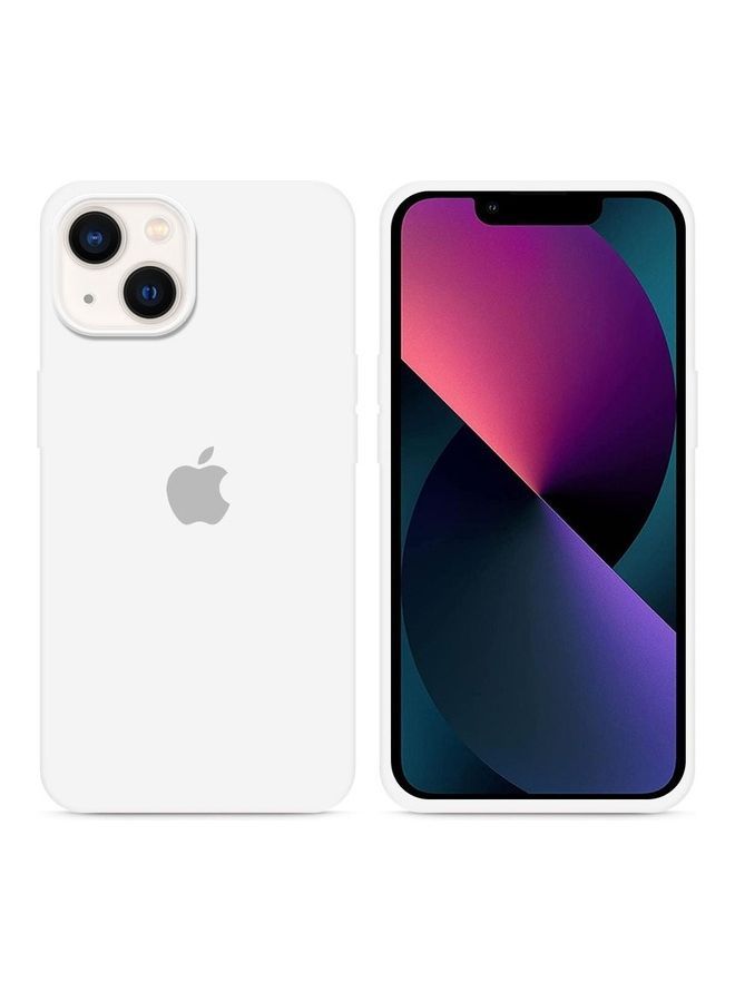 NIBEMINENT Silicone Case Cover Liquid Gel Soft Ultra Slim Shockproof Back Full Body Protection For Apple iPhone 14 Plus 6.7 inch White - Image 3