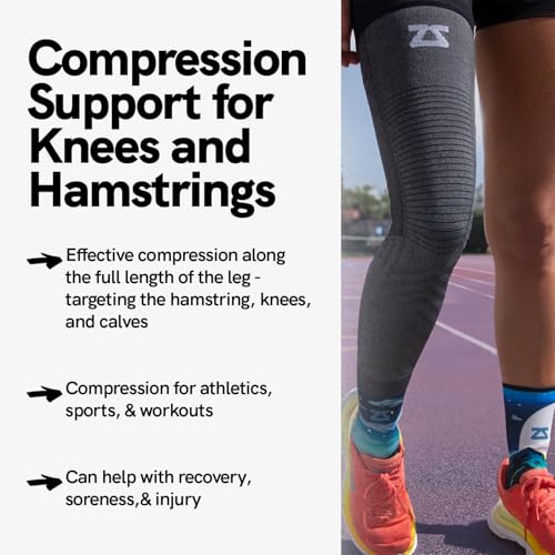 Zensah Full Leg Compression Sleeve - Long Full Length Support for Thigh, Knee, Calf for Men, Women, Running, Basketball, Football (Large, Black) - Image 4