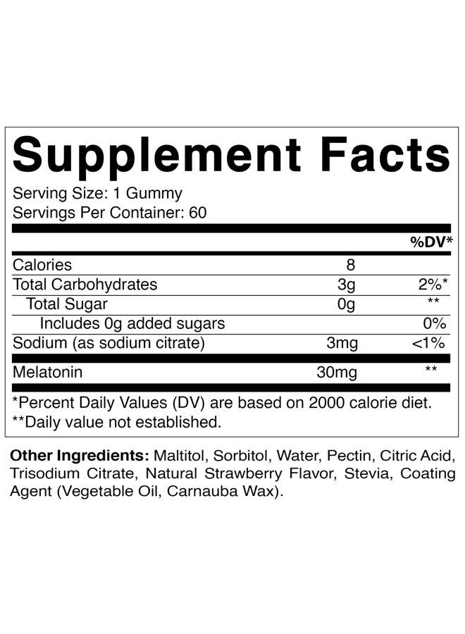 Vitamatic Sugar Free Melatonin 30mg per Gummy - 60 Servings - 60 Vegetarian Gummies - Non-Habit Forming Supplement (60 Count (Pack of 1)) - Image 2
