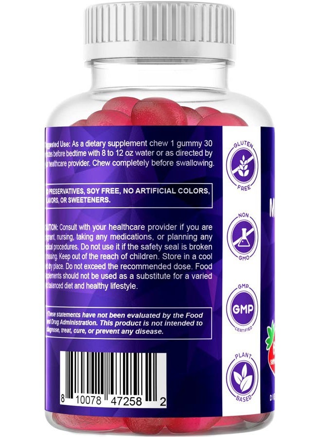 Vitamatic Sugar Free Melatonin 30mg per Gummy - 60 Servings - 60 Vegetarian Gummies - Non-Habit Forming Supplement (60 Count (Pack of 1)) - Image 5