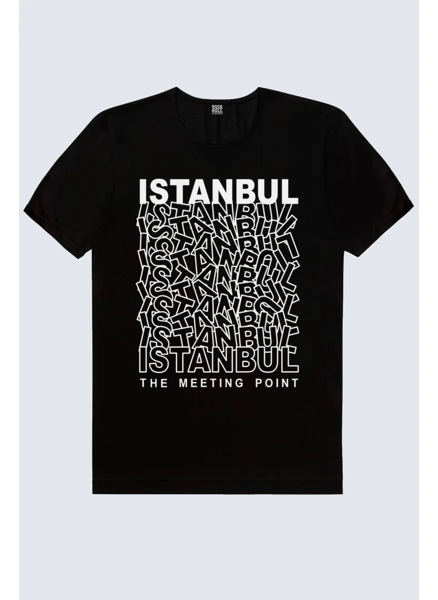 Rock&Roll Mixed Istanbul Black Short Sleeve Men's T-Shirt