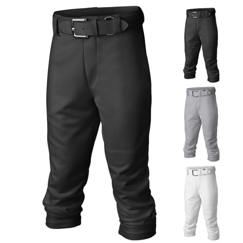 Easton | PRO+ Pull Up Baseball Pant | Youth | Full Length | Elastic Bottom | Youth Black Y L - Image 4