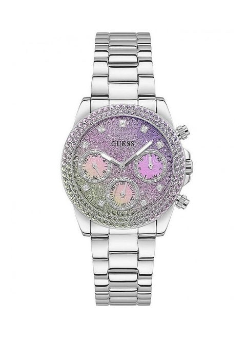 Guess Womens Silver-Tone and Ombre Multifunction Watch GW0483L1