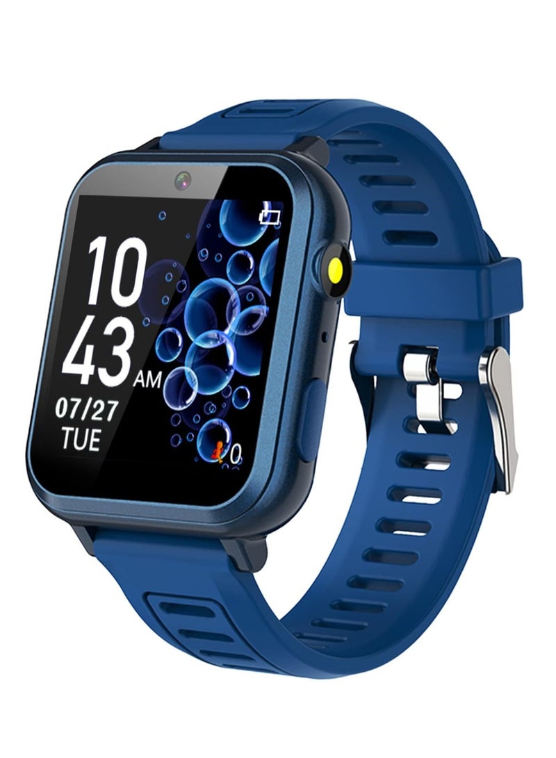 Kids Smart Watch, Smart Game Watch with 24 Games, HD Touch Screen, Video, Camera, Music Player, Pedometer, Flashlight, Alarm Clock,  Kids Watches for 5-12 Year Olds Boy/Girl (Dark Blue) - Image 1