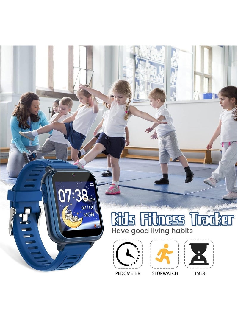 Kids Smart Watch, Smart Game Watch with 24 Games, HD Touch Screen, Video, Camera, Music Player, Pedometer, Flashlight, Alarm Clock,  Kids Watches for 5-12 Year Olds Boy/Girl (Dark Blue) - Image 5