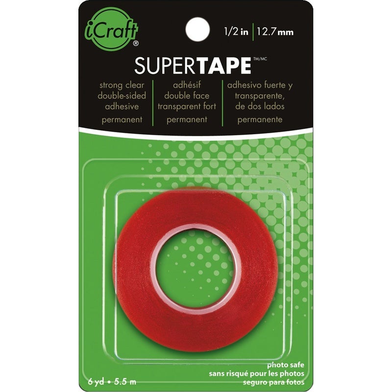 iCraft SuperTape Strong Double-Sided Permanent Adhesive (1/2" x 12 Yards) - Image 1