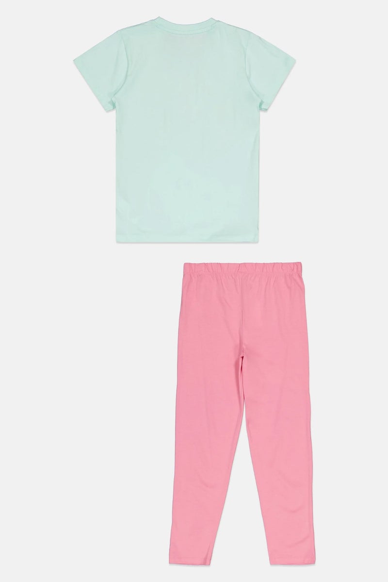 Peanuts Kids Girl 2 Piece Graphic Print Pajama Set, Multicolor - Image 3