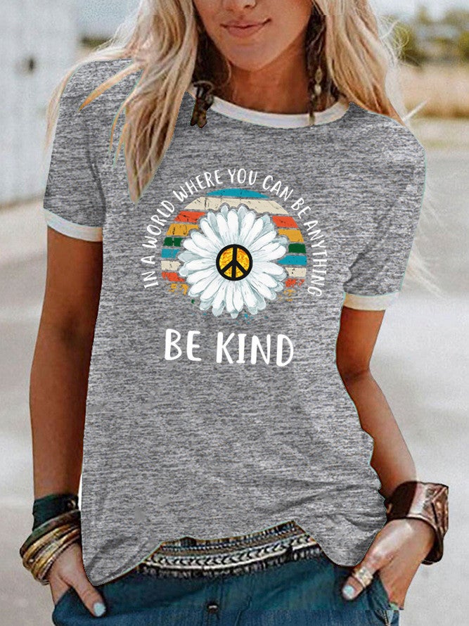 wish Daisy kind pattern printed short sleeve t-shirt for women - Image 4