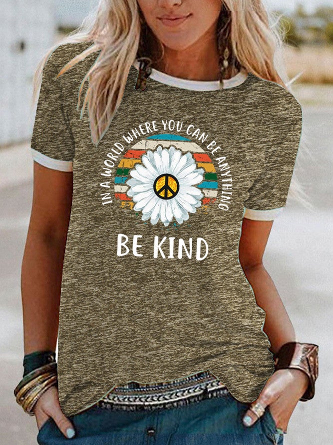 wish Daisy kind pattern printed short sleeve t-shirt for women - Image 3