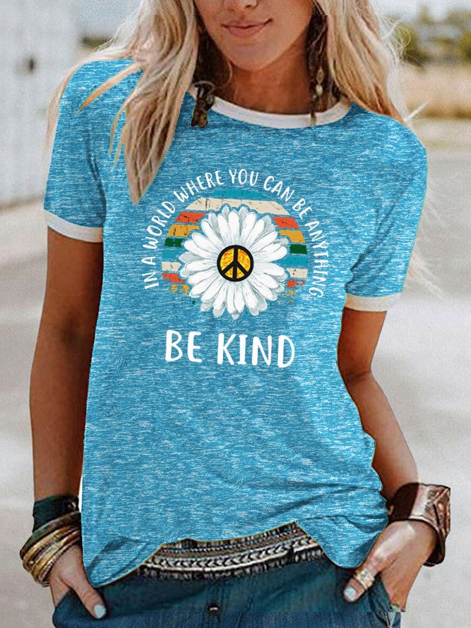 wish Daisy kind pattern printed short sleeve t-shirt for women - Image 5