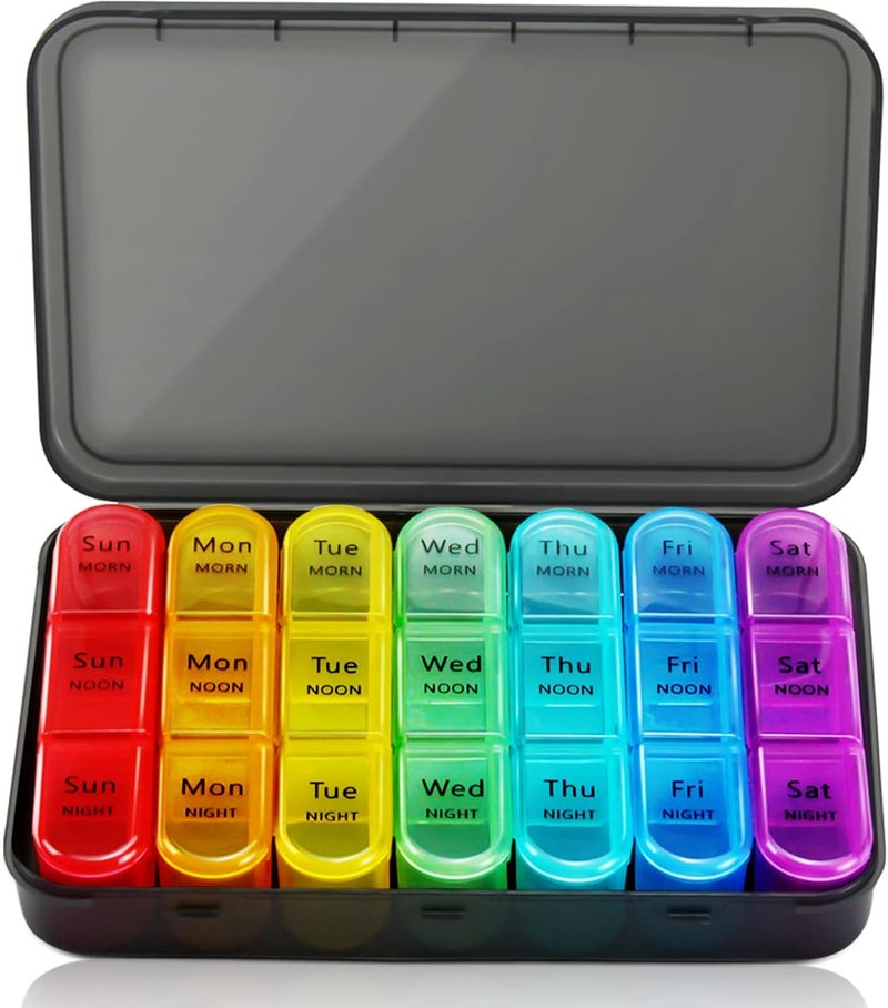 Weekly Pill Organizer for Adults - 7 Day Pill Box