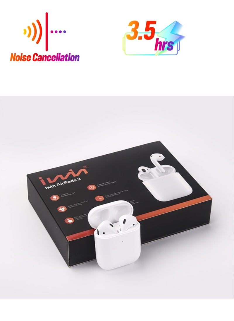 Iwin - Iwin Pods 2 True Wireless Earbuds With Charging Case - White - Image 1