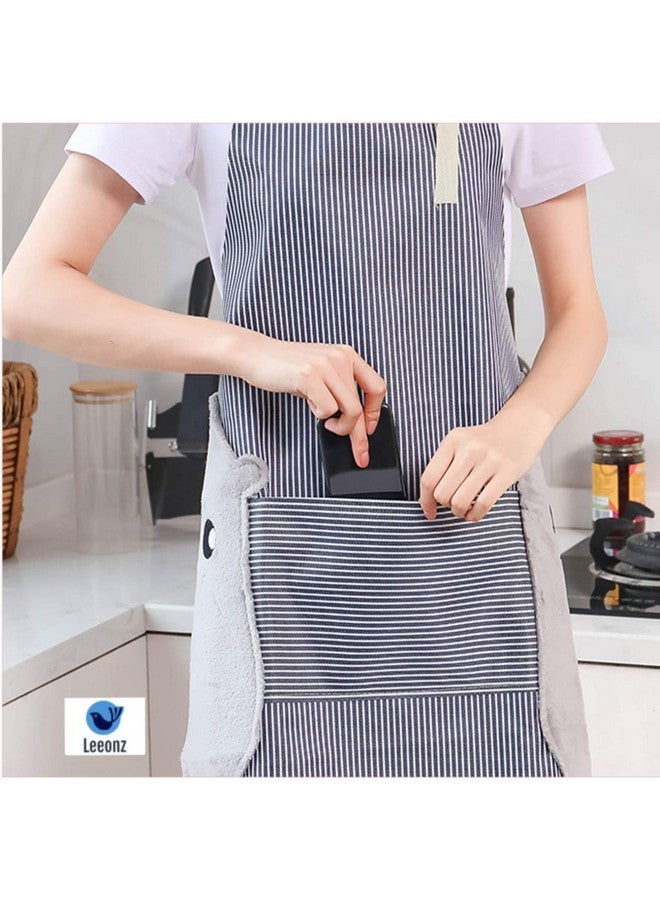 Leeonz Cooking Apron | Adjustable Waterproof Chef Apron with Pocket and 2 Side Coral Velvet Towels for Hands Wiping Quilt for Home Kitchen, Grill, Restaurant (Red, Pack of 1) - Image 3