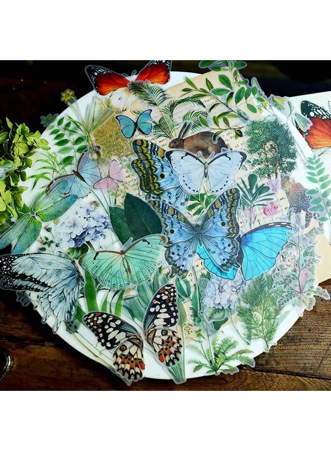 Doraking 56PCS Middle Size Plants Scrapbook Stickers - DIY Decoration Transparent Sulfuric Paper Plants Stickers for Scrapbook Decoration Without Repeat - Image 3