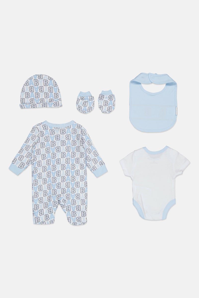 Rock-A-Bye Baby Boutique Toddlers Boy 5 Pieces Graphic Print Bodysuit Set, Multicolor  - Image 3