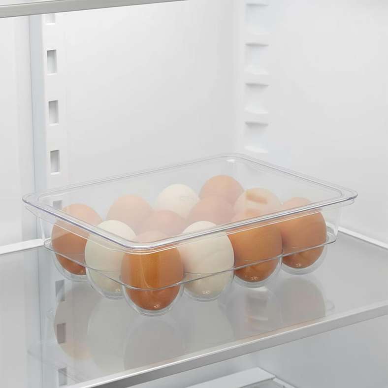 Pan Home منظم بيض شفاف بسعة 12 حبة مع غطاء - Image 1