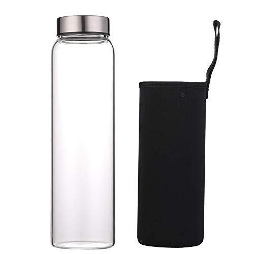 sunkey Glass Water Bottle 32 oz High Borosilicate with Neoprene Sleeve Leak Proof Lid Reusable Eco Friendly Bpa Free - Image 5