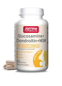 jarrow formulas Glucosamine + Chondroitin + MSM Capsules, Joint Support Supplement with Vitamin C and Manganese, 120 Capsules, 30 Day Supply  - Image 1