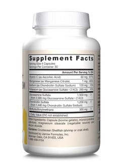 jarrow formulas Glucosamine + Chondroitin + MSM Capsules, Joint Support Supplement with Vitamin C and Manganese, 120 Capsules, 30 Day Supply  - Image 3