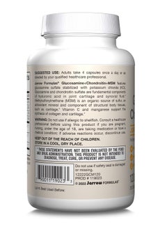 jarrow formulas Glucosamine + Chondroitin + MSM Capsules, Joint Support Supplement with Vitamin C and Manganese, 120 Capsules, 30 Day Supply  - Image 4