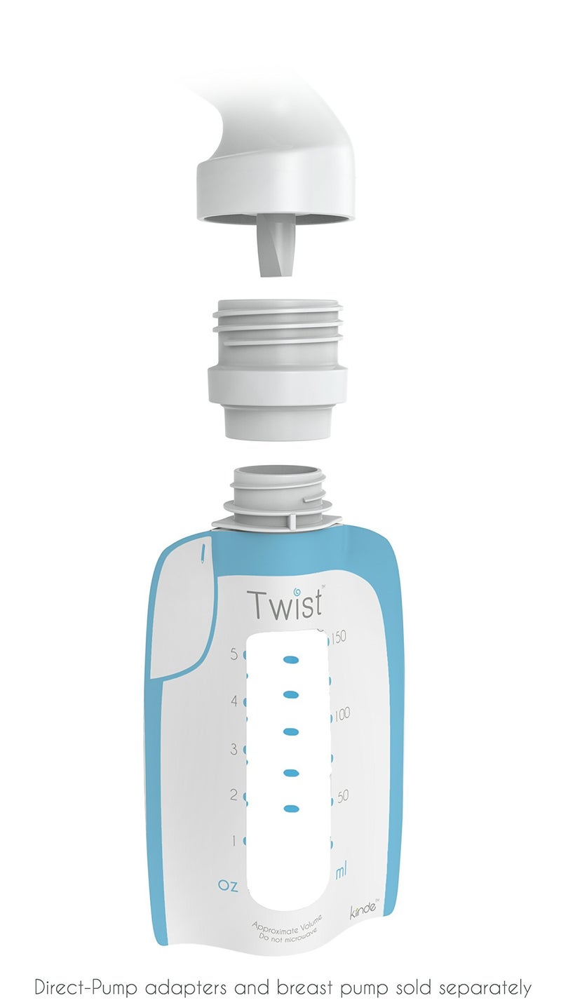 Kiinde Twist Pouch Direct-Pump Direct-Feed Twist Cap Breast Milk Storage Bag for Pumping, Freezing, Heating and Feeding, Pre-Sterilized, Breast Feeding Essentials, 6 Ounce, Pack of 20 - Image 2