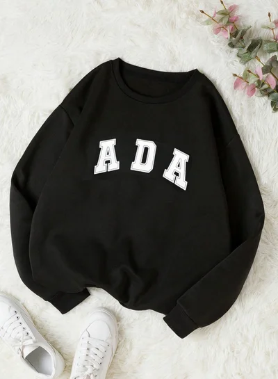 Take Two Take Two Girls Letter Print Long Sleeve Sweatshirt