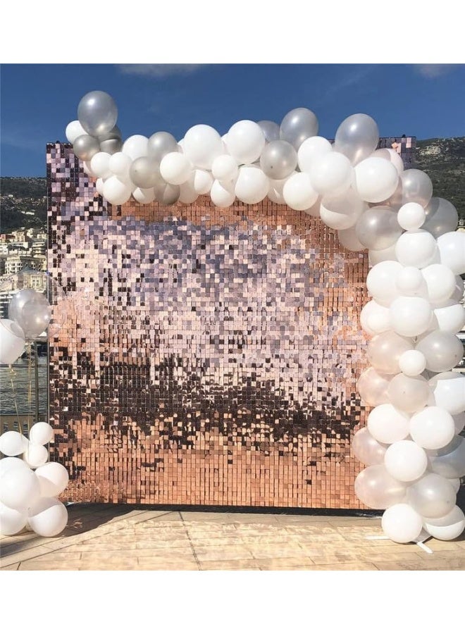 خلفية جدارية لامعة 24 قطعة من الألواح الجدارية، حامل جدار لامع، ألواح جدارية مربعة لامعة، زينة خلفيات الصور، ألواح لامعة بمقاس 30X30 سم لحفلات عيد الميلاد، الذكرى السنوية، الخطوبة - Image 1