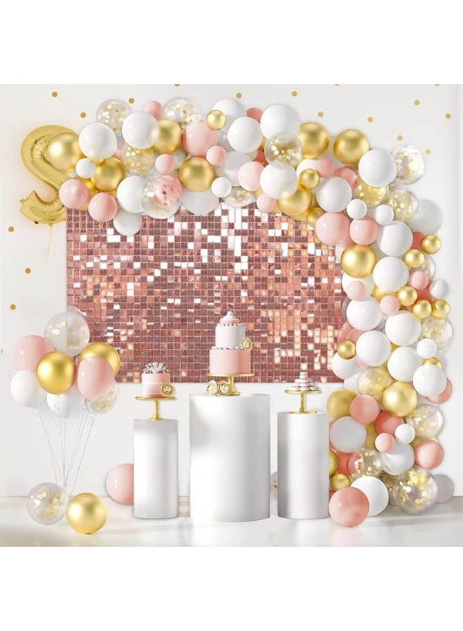 خلفية جدارية لامعة 24 قطعة من الألواح الجدارية، حامل جدار لامع، ألواح جدارية مربعة لامعة، زينة خلفيات الصور، ألواح لامعة بمقاس 30X30 سم لحفلات عيد الميلاد، الذكرى السنوية، الخطوبة - Image 5