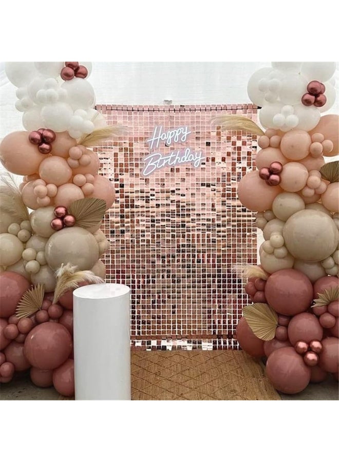 خلفية جدارية لامعة 24 قطعة من الألواح الجدارية، حامل جدار لامع، ألواح جدارية مربعة لامعة، زينة خلفيات الصور، ألواح لامعة بمقاس 30X30 سم لحفلات عيد الميلاد، الذكرى السنوية، الخطوبة - Image 2