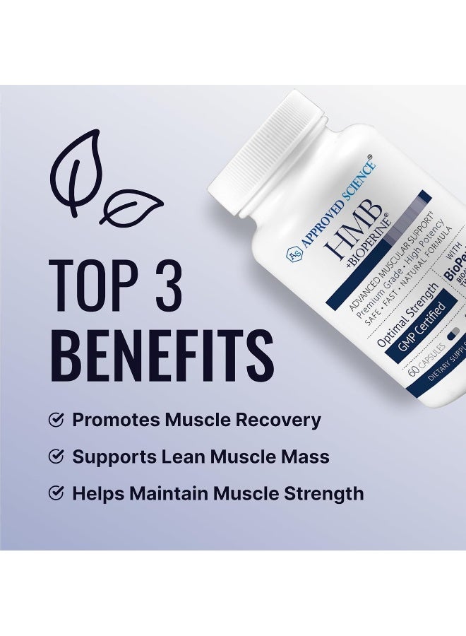Approved Science HMB - Supports Muscles and Exercise - 1500 mg HMB - High-Absorption BioPerine - 60 Vegan Capsules - 1 Month Supply - Image 3