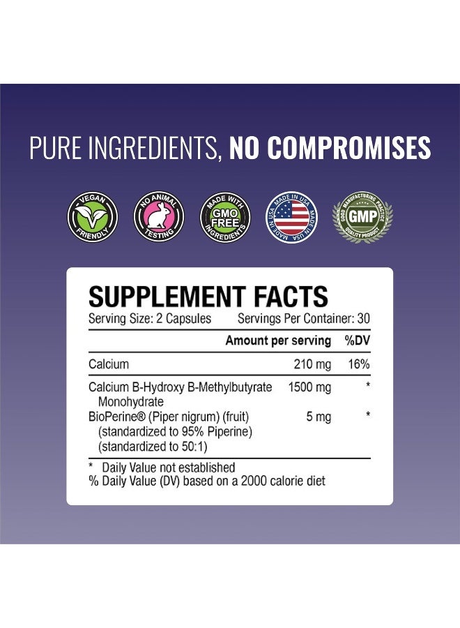 Approved Science HMB - Supports Muscles and Exercise - 1500 mg HMB - High-Absorption BioPerine - 60 Vegan Capsules - 1 Month Supply - Image 4