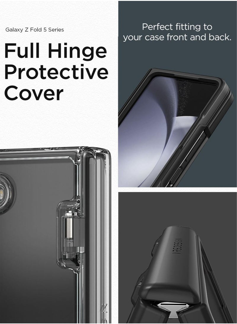 VRS Design Simpli Fit Samsung Galaxy Z Fold 5 Case Cover With Hinge Protection And Front Screen Protector - Matte Black  - Image 5