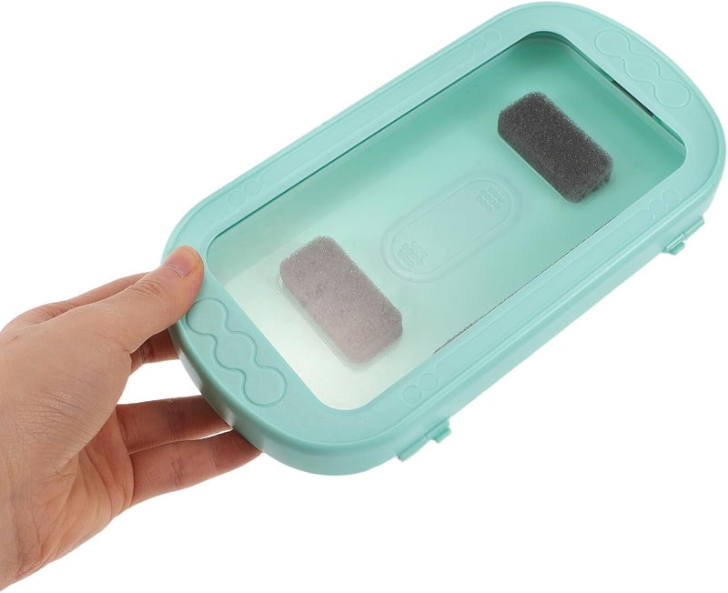 Waterproof Wall-Mounted Shower Phone Holder Box with 360° Rotation and Foldable Design, Touchscreen Compatible Cell Phone Case for Bathroom and Kitchen, Mint Green - Image 4