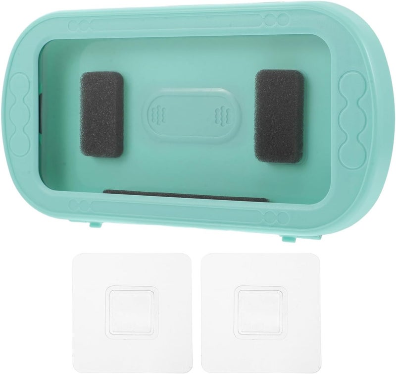 Waterproof Wall-Mounted Shower Phone Holder Box with 360° Rotation and Foldable Design, Touchscreen Compatible Cell Phone Case for Bathroom and Kitchen, Mint Green - Image 1