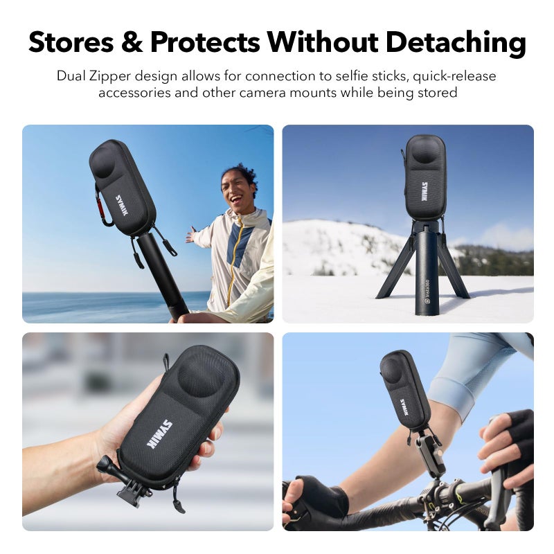 SYMIK Capsule Case for Insta360 X5 / X4 Air (for Original Lens Cap), Anti-water Splash, Anti-shock, Portable Travel Bag, Protective Storage Nylon Carrying Case for Insta 360 X5 X4 Air Accessories - Image 5