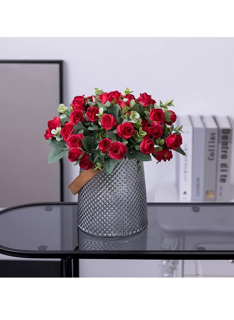 AROAQ Artificial Rose Flowers, Elegant Artificial Flowers Bouquet, Real Looking Silk Roses With Stems For Diy Wedding Bouquets Centerpieces Party Home Decorations And Outdoors White - Image 2